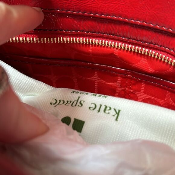 Kate Spade Cornelia Street Noel Blair Tote Shoulder Bag Red Leather and Fabric - Picture 8 of 8